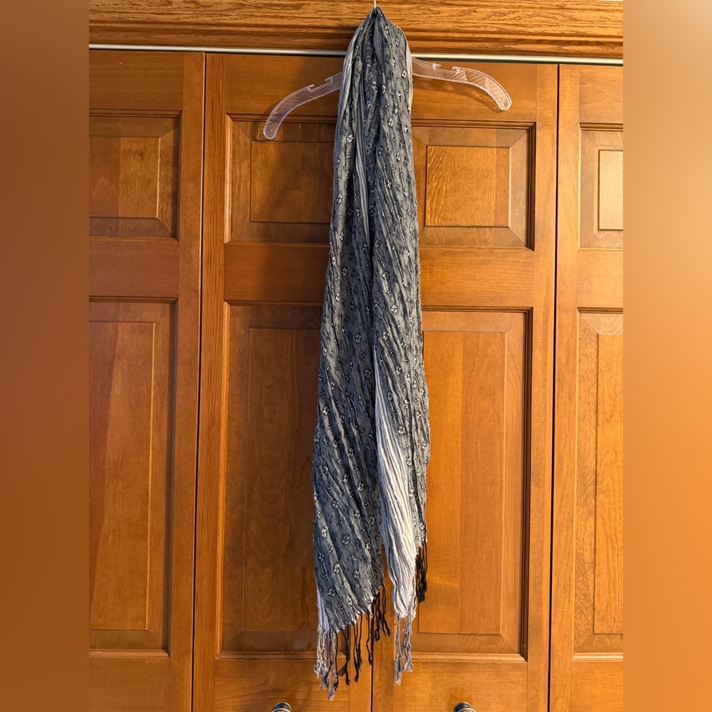 Lightweight Crinkle Scarf in Charcoal Gray - Picture 2 of 5